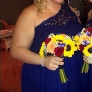 Navy Blue one shoulder dress